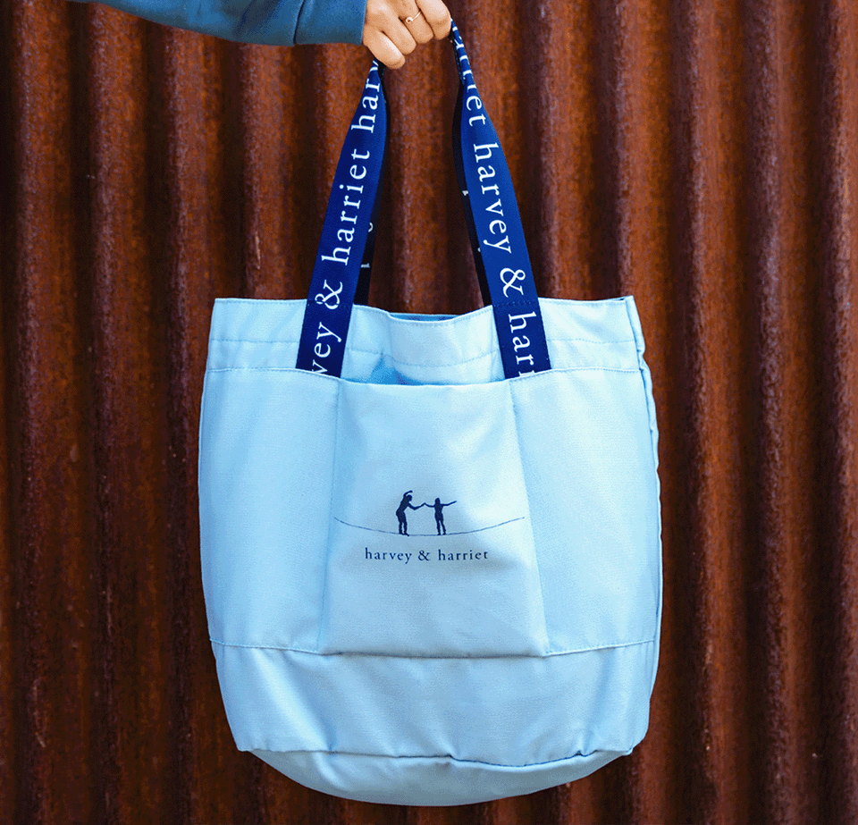 Harvey and Harriet Blue Tote